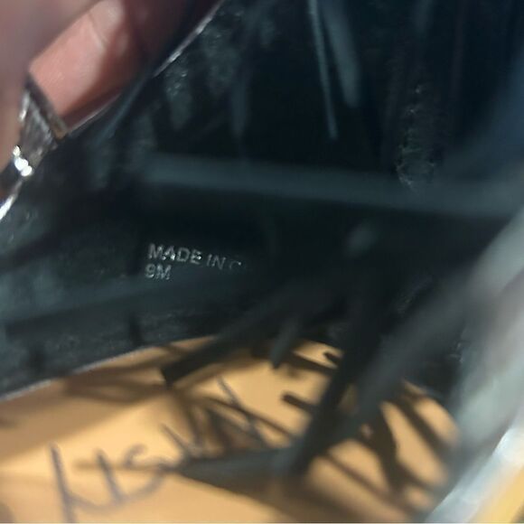 Nasty Gal String Your Heart Out Fringe Tassel Pewter Silver Stiletto Heels - Picture 8 of 9